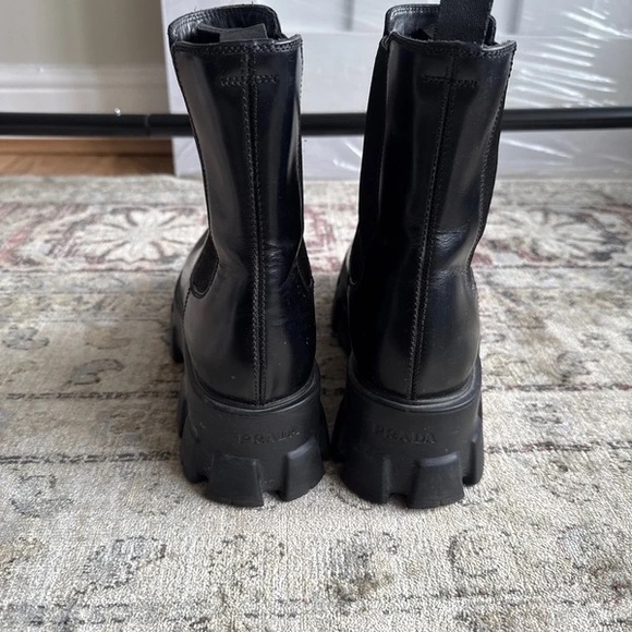 Prada Women's Black Chunky Heeled Boots - Picture 3 of 4